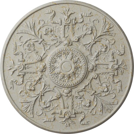 Ekena Millwork Versailles Ceiling Medallion (Fits Canopies up to 3 1/4"), 33"OD x 1 3/4"P, Pot of Cream Crackle CM33VEPCC